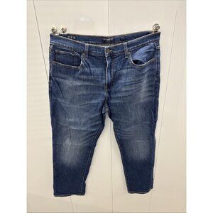 Lucky Brand Jeans Men 36x30 Blue Medium Wash Distressed Stretch 223 Straight Fit